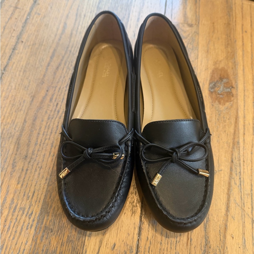 Michael Kors black leather driving loafers 8.5